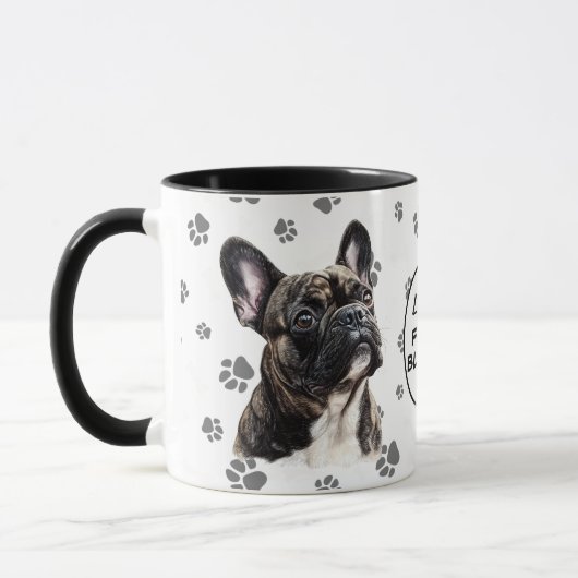 Love My French Bulldog Pawprint Pattern Mok (Links)