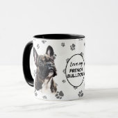 Love My French Bulldog Pawprint Pattern Mok (Voorkant links)