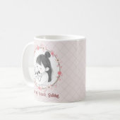 Love My French Bulldog w Schattige Girl Drawing Koffiemok (Voorkant links)