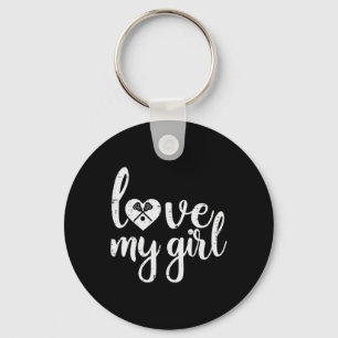 Love My Girl Lacrosse Laxspeler Mama Pap Vriendje Sleutelhanger
