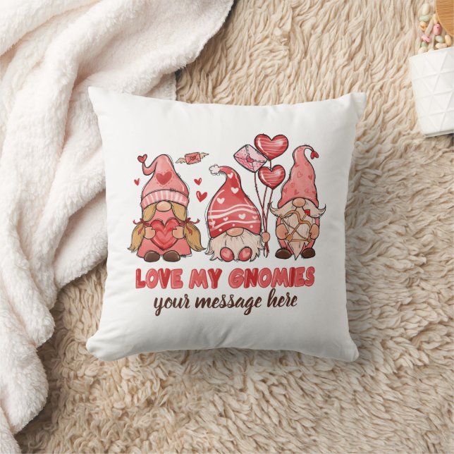 Love my gnomies Gepersonaliseerde Valentijnse  Kussen (Deken)