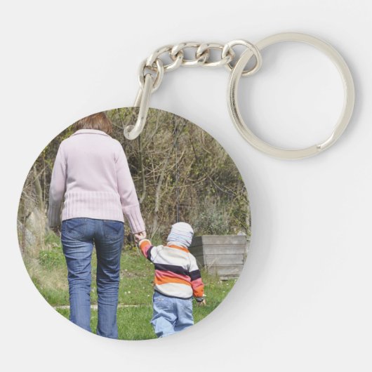 Love My Grandma Personalized Photo Sleutelhanger (Achterkant)