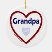 Love My Grandpa Keramisch Ornament (Achterkant)