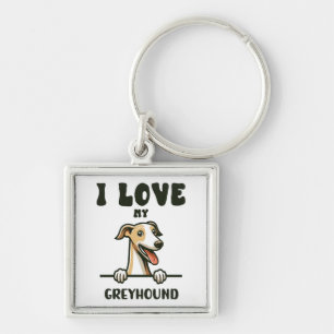 Love My Greyhound Sleutelhanger