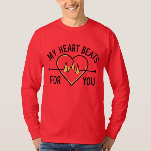 Love, my heart beats for you t-shirt (Voorkant)