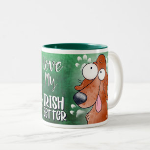 Love My Irish Setter Cartoon 11oz Tweekleurige Koffiemok