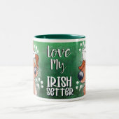 Love My Irish Setter Cartoon 11oz Tweekleurige Koffiemok (Center)
