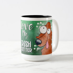 Love My Irish Setter Cartoon Tweekleurige Koffiemok