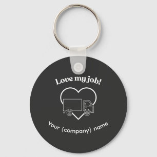 Love My Job Truck Driver Heart Personalizable Sleutelhanger