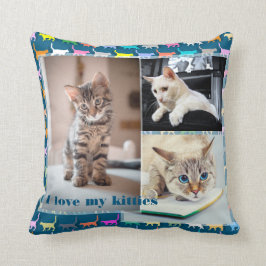 Love My Katten Pas 3 foto's Cat Print aan Kussen