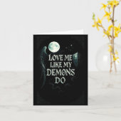 Love My Like Demons Gothic Moon Kaart (Gele Bloem)