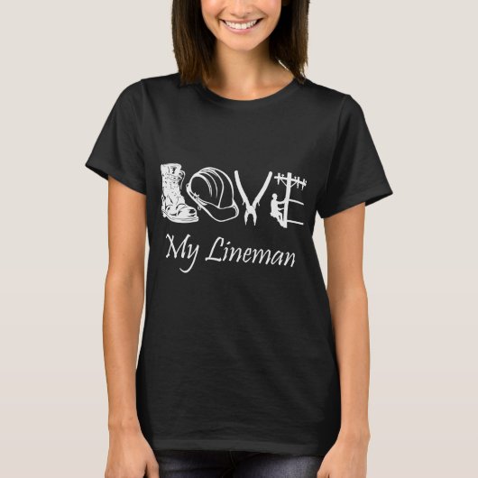 Love My Lineman Electric Cable Funny T-shirt (Voorkant)