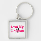 Love My Lineman Sleutelhanger-roze Sleutelhanger (Voorkant)