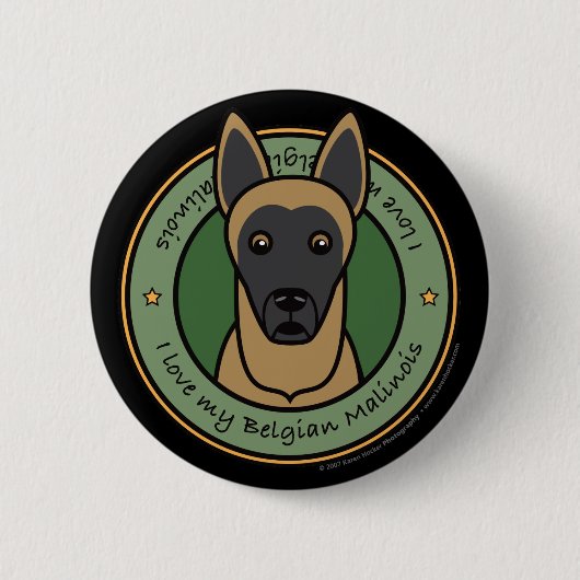 Love My Malinois Ronde Button 5,7 Cm (Voorkant)