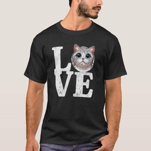 LOVE My Meow Cat Funny T-shirt (Voorkant)