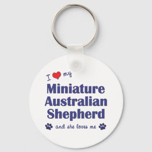 Love My Miniature Australian Shepherd (Vrouw Dog) Sleutelhanger