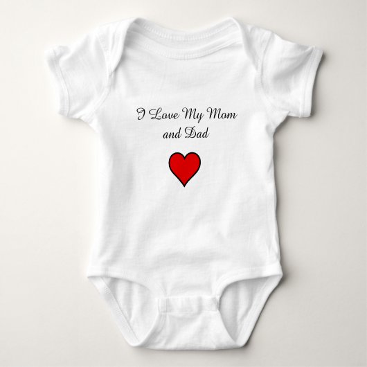 Love My Mom and Dad Bodysuit met korte mouwen (Voorkant)