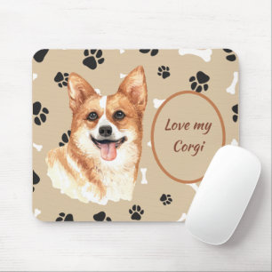 Love My Pembroke Welsh Corgi Dog Pawprint Muismat