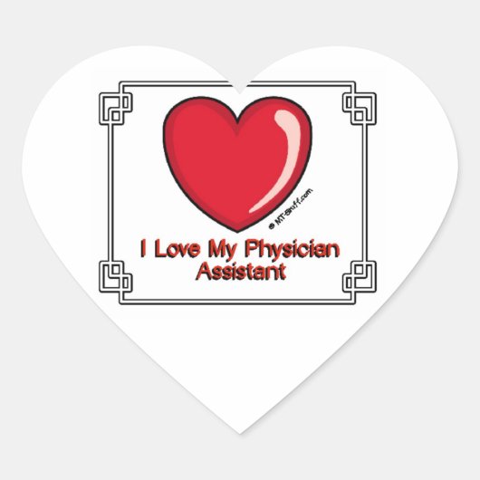 Love My Physician Assistant Hart Sticker (Voorkant)
