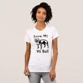 Love My Pit Bull Dames Tanktop Tee Shirt (Voorkant volledig)