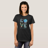 Love My Planet Globe Earth Day Nature Activist Ec T-shirt (Voorkant volledig)