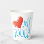 Love My Pooch Papieren Bekers (Voorkant)