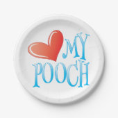 Love My Pooch Papieren Bordje (Voorkant)