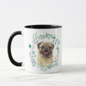 Love My Pug Wreath Coffee Mok (Links)