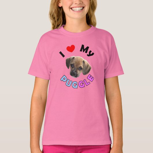 Love My Puggle Kinder Shirt (Voorkant)