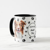 Love My Red Aussie Hond Poot Print Mok (Voorkant links)