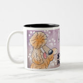 Love My Red Poodle Cartoon 11oz Tweekleurige Koffiemok (Links)