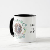 Love My Saint Bernard krans koffie Mok (Voorkant links)