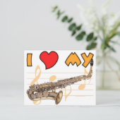 Love My Sax Briefkaart (Staand voorkant)