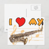 Love My Sax Briefkaart (Voorkant / Achterkant)