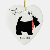 Love My Scottie Scottish Terrier Holiday Keramisch Ornament (Rechts)