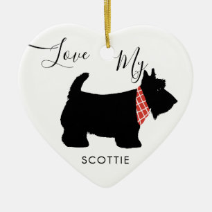 Love My Scottie Scottish Terrier Holiday Keramisch Ornament