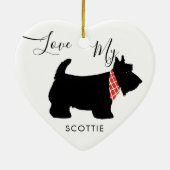 Love My Scottie Scottish Terrier Holiday Keramisch Ornament (Achterkant)