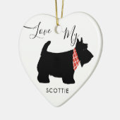 Love My Scottie Scottish Terrier Holiday Keramisch Ornament (Links)