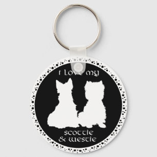 Love My Scottie & Westie Sleutelhanger