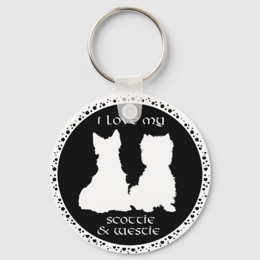 Love My Scottie & Westie Sleutelhanger (Voorkant)