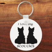 Love My Scotties Silhouet Sleutelhanger (Voorkant)