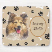 Love My Shetland Sheepdog Pawprint Muismat (Voorkant)