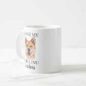 Love My Shiba Inu Dog Monogram Koffiemok (Voorkant links)