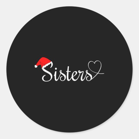 Love My Sister Cute Christmas Sisters  Ronde Sticker (Voorkant)