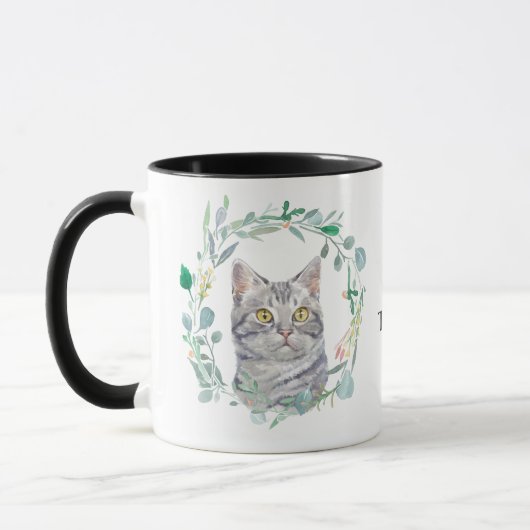Love My Tabby Cat Kattenkrans Koffie Mok (Links)