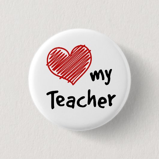 Love My Teacher Ronde Button 3,2 Cm (Voorkant)