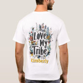 Love My Tribe Bohemian Yellow Name Tshirt Custom (Achterkant)