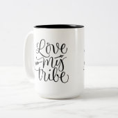 Love My Tribe Cup Design Tweekleurige Koffiemok (Voorkant links)
