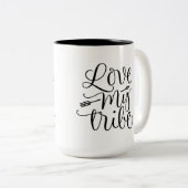 Love My Tribe Cup Design Tweekleurige Koffiemok (Voorkant rechts)