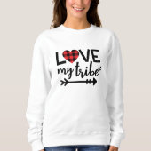 Love My Tribe Red Buffalo Plaid Sweatshirt (Voorkant)